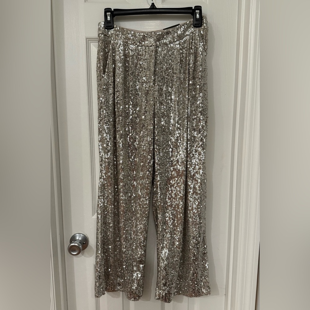 NWT Express cropped high rise sequin pants - adult XS